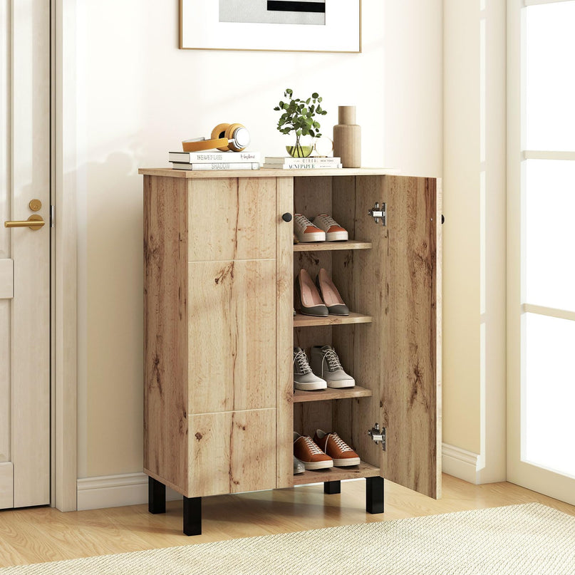 Giantex 4 Tier Narrow Shoe Rack Cabinet with Removable Shelves
