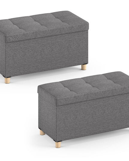 Giantex Storage Ottoman Bench with Tray Lid（38.1D x 76.2W x 39.4H cm）