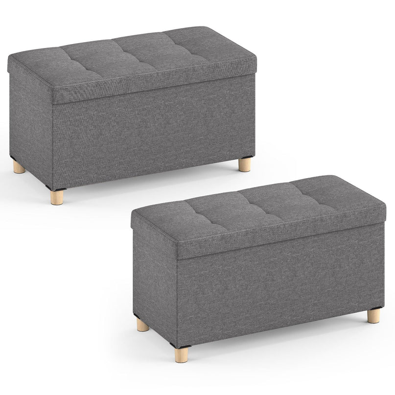 Giantex Storage Ottoman Bench with Tray Lid（38.1D x 76.2W x 39.4H cm）