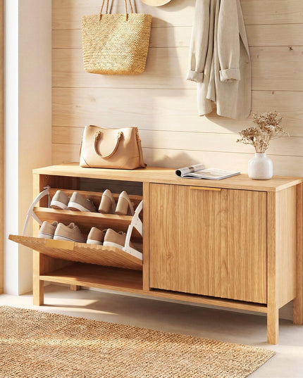 Banc de rangement pour chaussures Giantex avec 2 tiroirs basculants