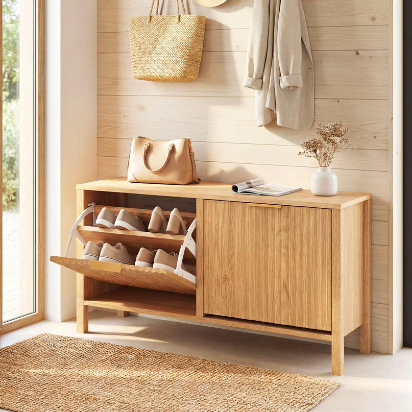 Banc de rangement pour chaussures Giantex avec 2 tiroirs basculants