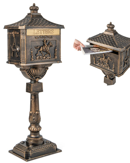 Cast Aluminum Mailbox with Post - Giantex