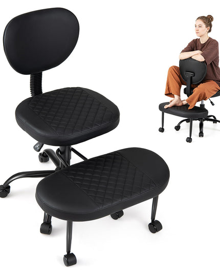 Giantex Ergonomic Criss Cross Meditation Chair with Wheels