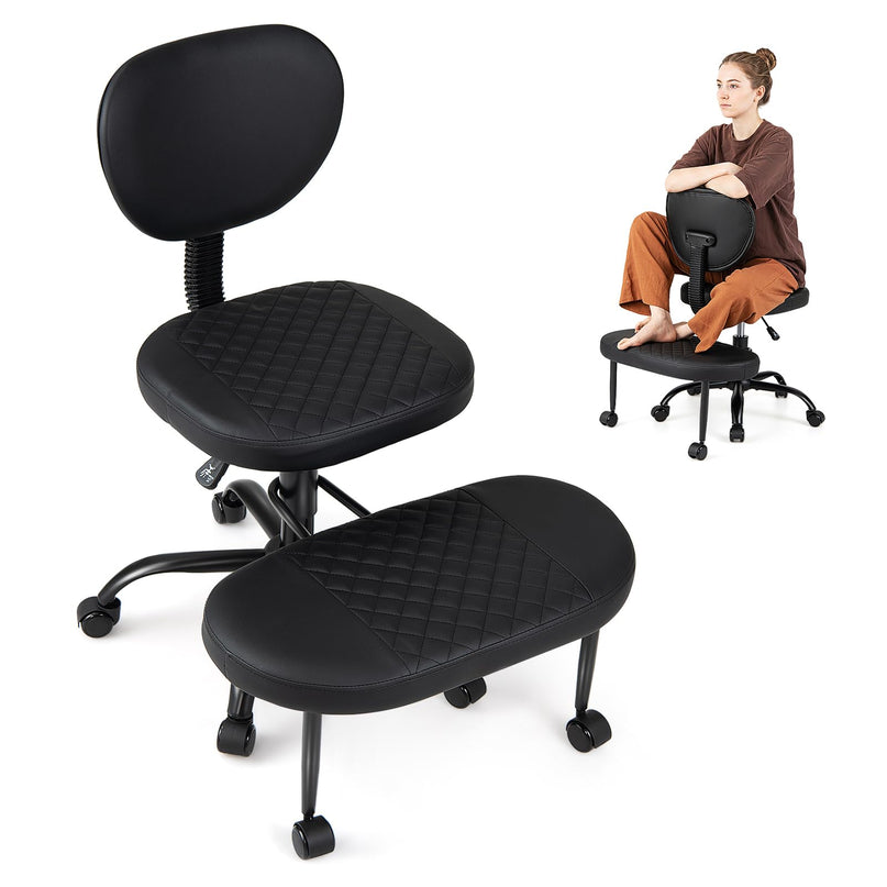 Giantex Ergonomic Criss Cross Meditation Chair with Wheels