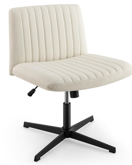 Giantex Criss Cross Chair, Fabric Cross Legged Office Desk Chair No Wheels