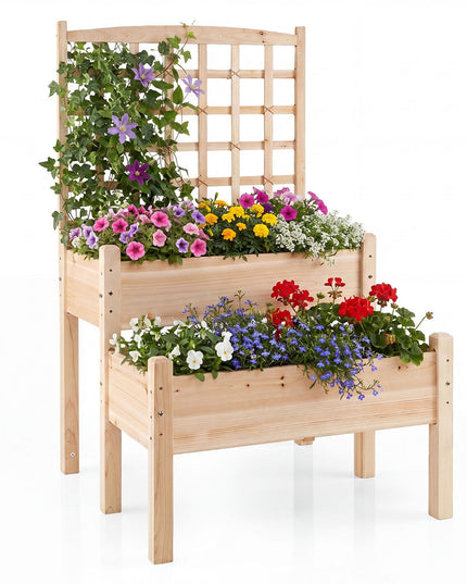 Giantex Raised Garden Bed with Trellis for Patio Backyard Balcony