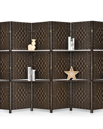 Giantex 6Ft 6 Panel Room Divider with Shelves