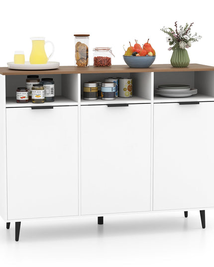 Giantex Sideboard Cabinet - 47” Buffet Cabinet with Storage Compartments, Countertop