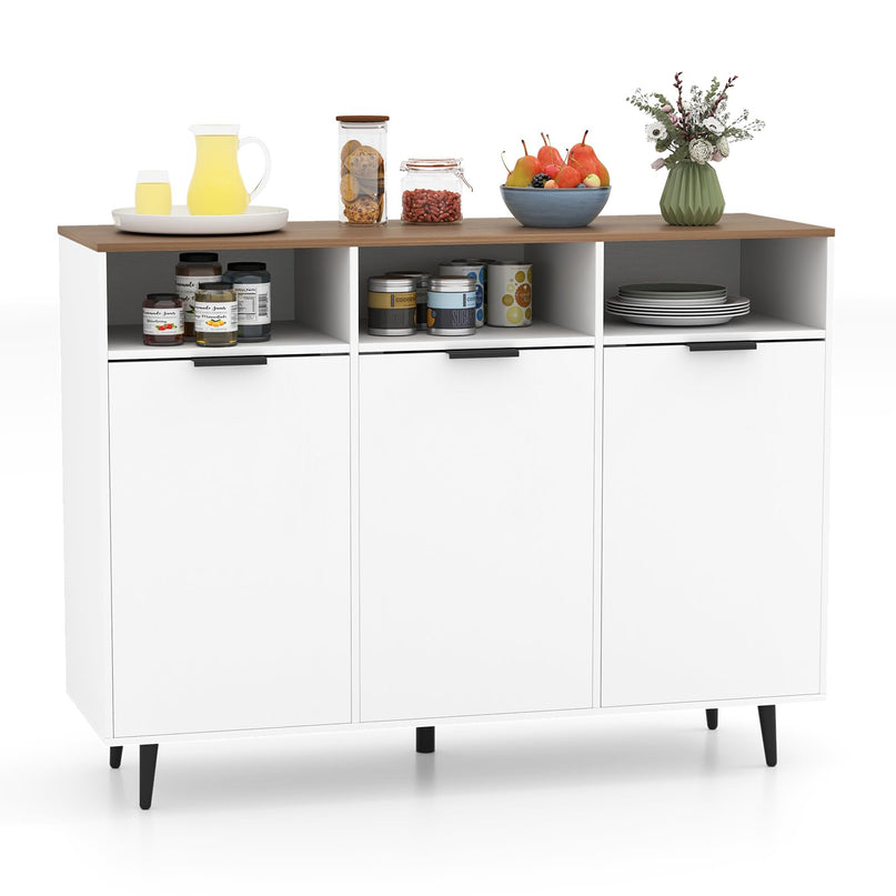 Giantex Sideboard Cabinet - 47” Buffet Cabinet with Storage Compartments, Countertop