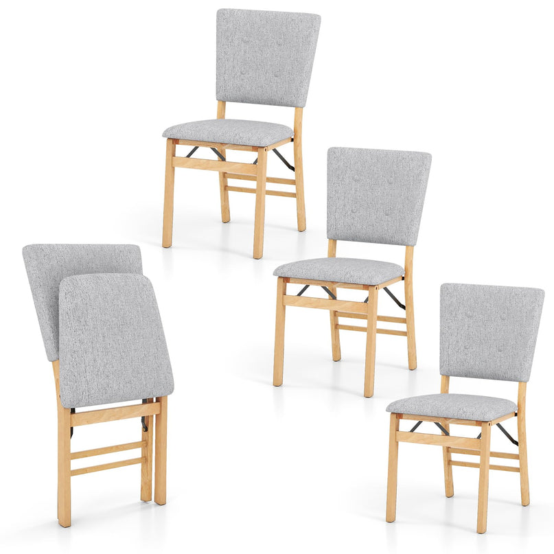 Giantex Folding Dining Chairs Set of 2/4 Armless Kitchen Chair
