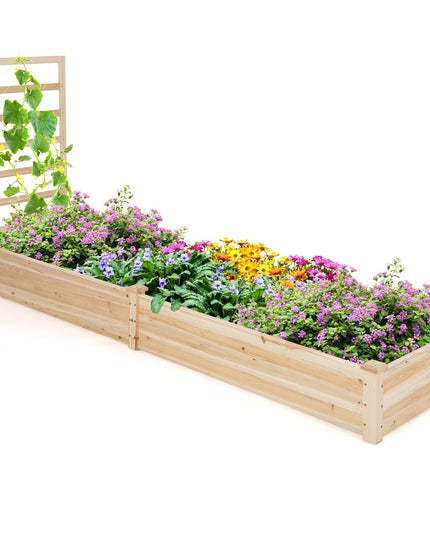 Giantex Raised Garden Bed with Trellis, 93" L x 25" W x 40" H