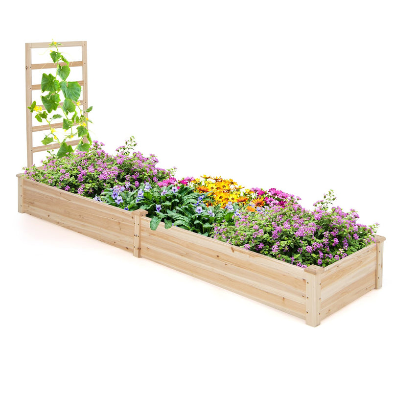 Giantex Raised Garden Bed with Trellis, 93" L x 25" W x 40" H