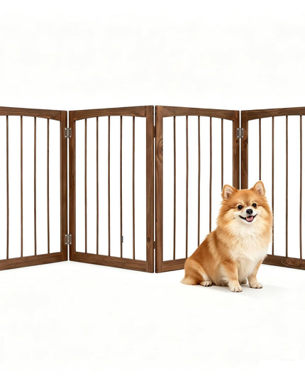 Giantex Freestanding Foldable Dog Gate Indoor 211cm W x 76cm H Extra Wide