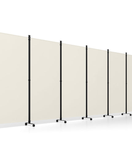 Giantex 6-Panel Folding Room Divider with Wheels( 205'' x 12'' x 71'' )