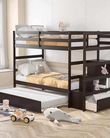 Giantex Twin-Over-Twin Bunk Bed with Trundle