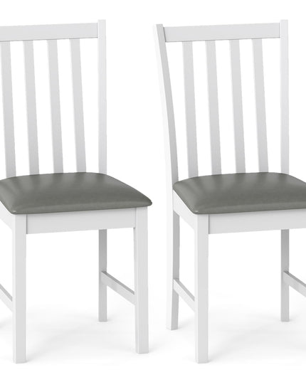 Giantex Wooden Dining Chairs Set of 2/4 Faux Leather Upholstered Kitchen Chair