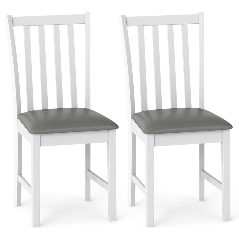 Giantex Wooden Dining Chairs Set of 2/4 Faux Leather Upholstered Kitchen Chair