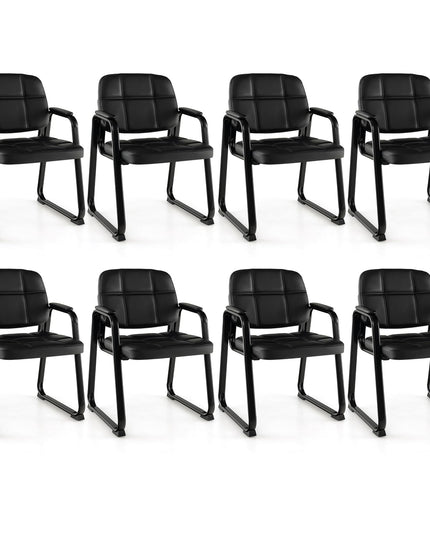 Giantex Waiting Room Chairs, Reception Guest Chair with Padded Armrests, Metal Frame & Sled Base