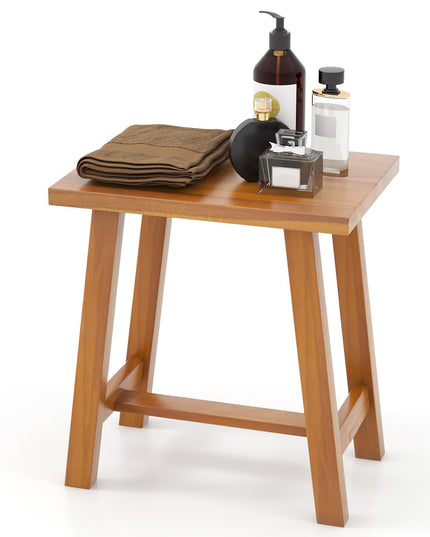 Giantex Teak Shower Bench, Waterproof Shower Stool for Shaving Legs & Spa Bath, Smooth Seat