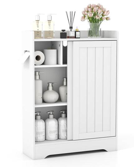 Giantex Bathroom Floor Cabinet w/2 Sliding Doors & Adjustable Shelves