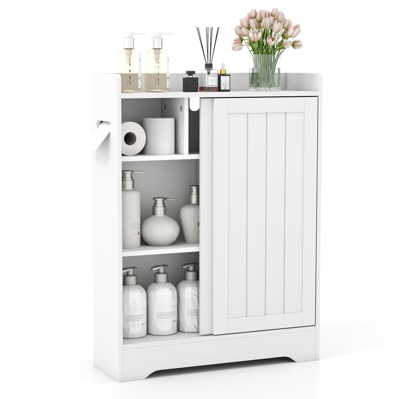Giantex Bathroom Floor Cabinet w/2 Sliding Doors & Adjustable Shelves
