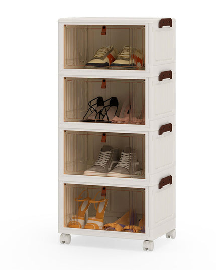Giantex 6/4-Tier Plastic Storage Bins with Lid for Living Room