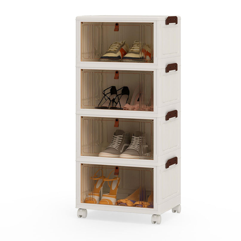Giantex 6/4-Tier Plastic Storage Bins with Lid for Living Room