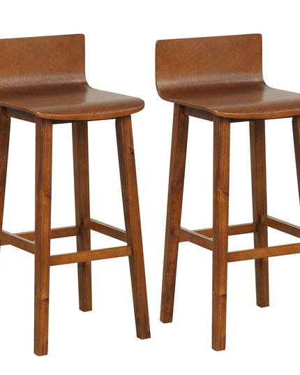 Giantex 2 or 4 Bar Stools Set with Low Back & Footrest