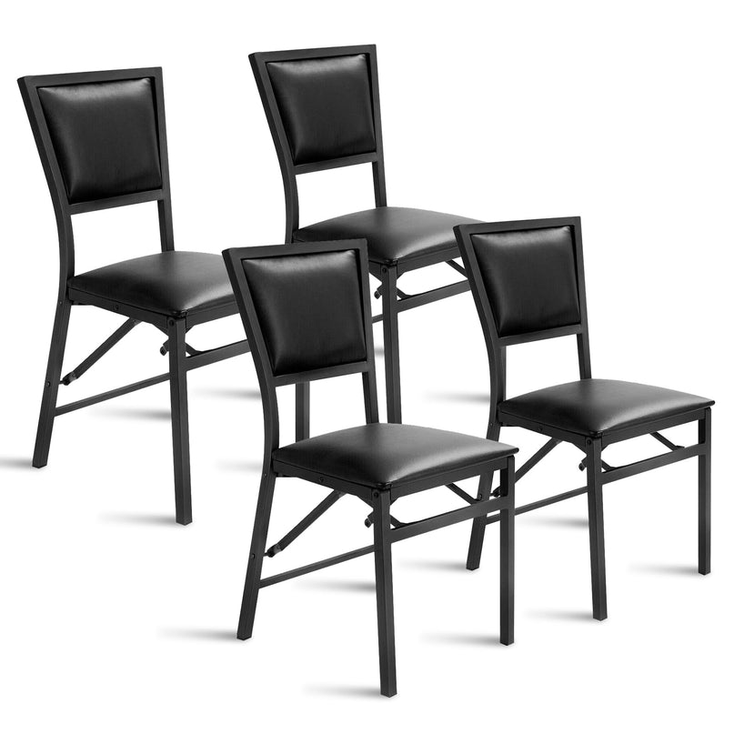 Metal Folding Chair Dining Chairs Home Restaurant Furniture - Giantex