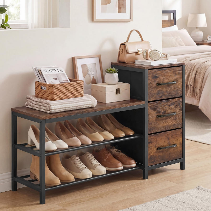 Giantex 3-Tier Shoe Storage Bench for Entryway