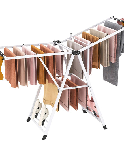 Giantex Clothes Drying Rack, Foldable Metal Laundry Drying Rack（64"L x 39"-62"H）