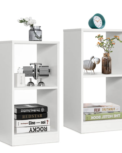 Giantex 2-Pcs 2-Tier White Bookshelf