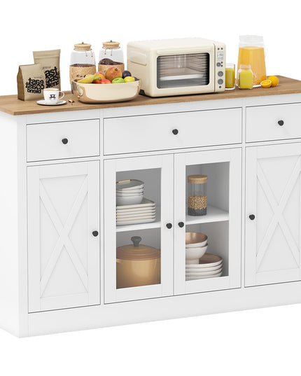 Giantex 55" Large Buffet Sideboard with 3 Drawers for Dining Room