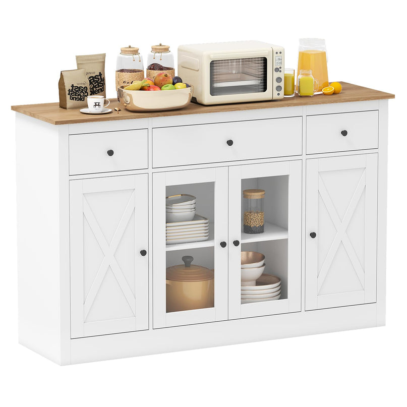Giantex 55" Large Buffet Sideboard with 3 Drawers for Dining Room