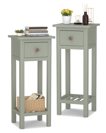 Small End Table | Wooden Slim Side Table for Small Space