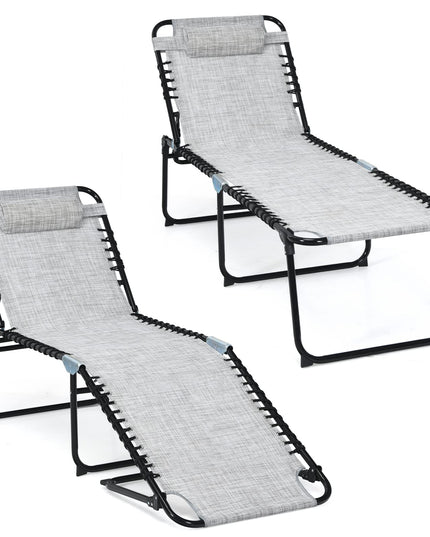 Giantex Patio Chaise Lounge Chair Foldable W/Adjustable Positions