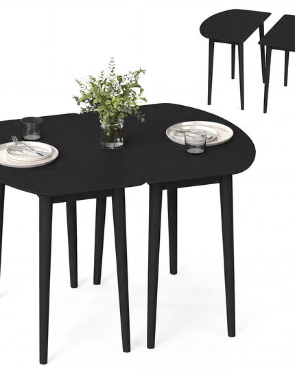 Giantex Dining Table Set with 2 Half-Round Dinner Tables for 4-6