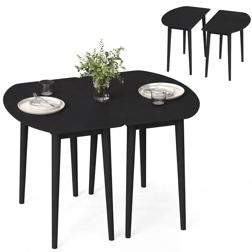Giantex Ensemble table de salle à manger avec 2 tables demi-rondes pour 4-6 personnes