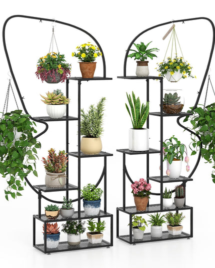 Giantex Lot de 2 supports à plantes à 6 niveaux pour l'intérieur
