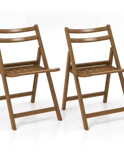 Giantex Wooden Folding Chairs Set, Dining Chairs with Wide Curved Seat