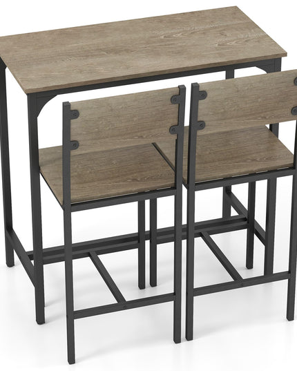 Giantex Bar Table and Chair Set with 2 Counter Height Bar Stools