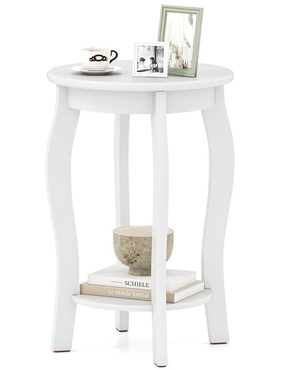 Giantex Wooden Side Table with Storage Shelf