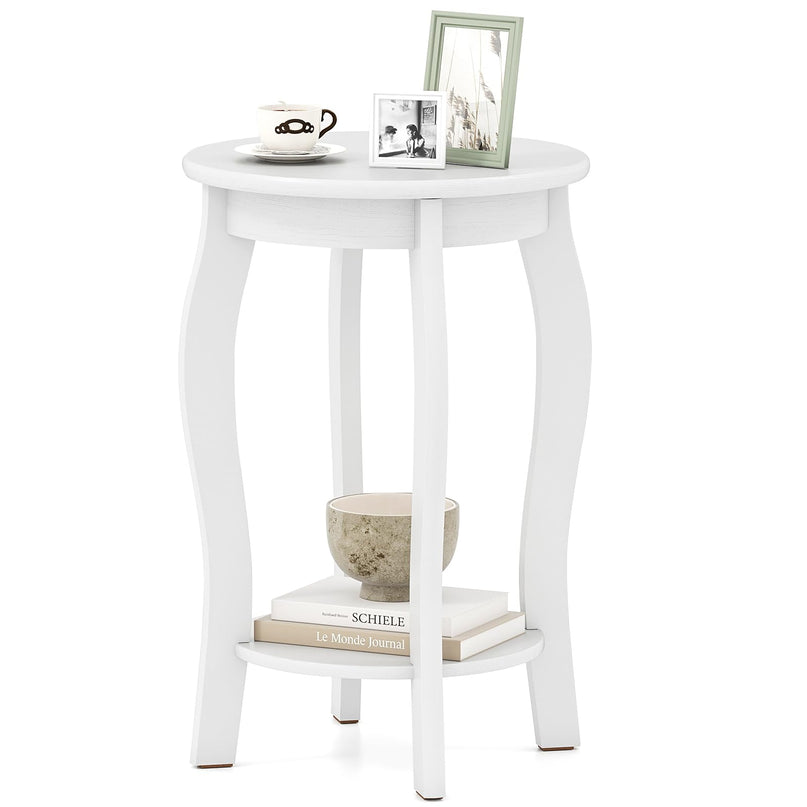 Giantex Wooden Side Table with Storage Shelf
