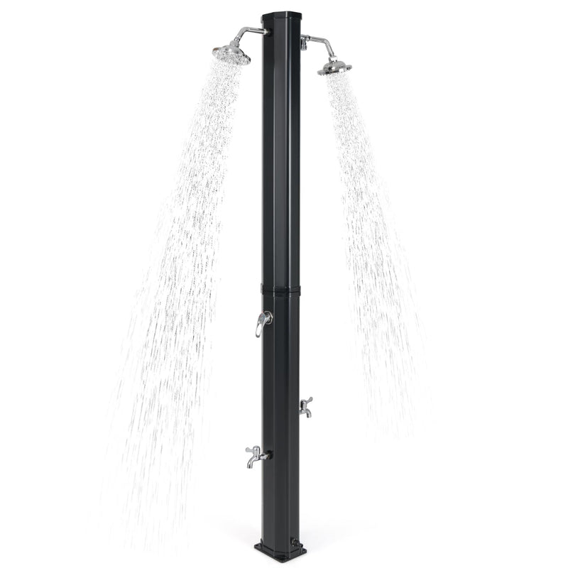 Giantex 9.3 Gallon Outdoor Shower, Solar Shower with Dual 360°Rotating Shower Heads, 2 Foot Showers