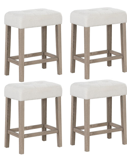 Giantex Sherpa Bar Stools, 24" Counter Height Kitchen Bar Stools with Cushioned Seat