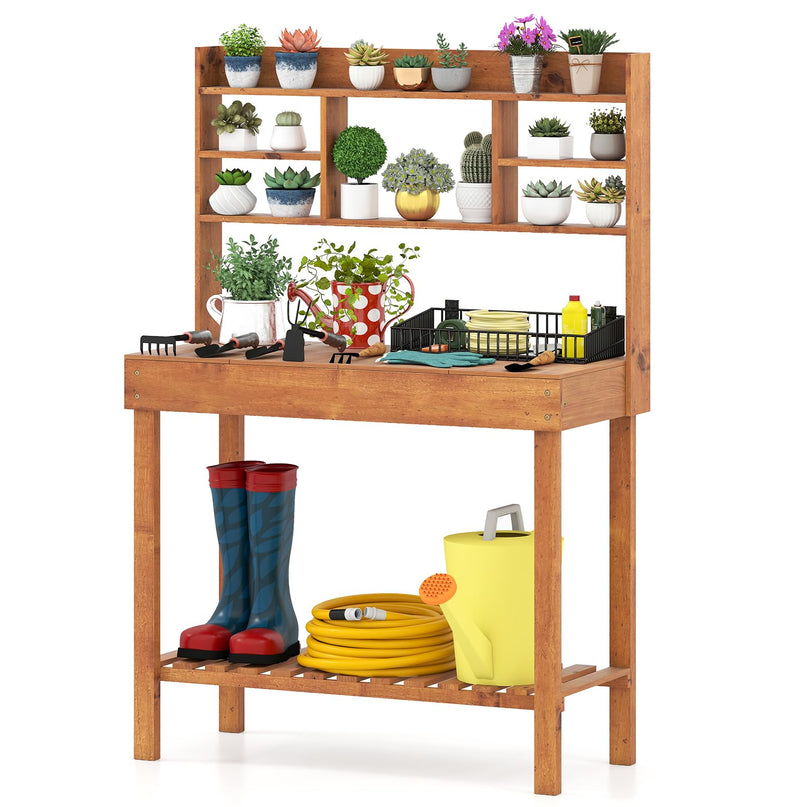 Giantex Établi de jardinage en bois massif pour l'extérieur