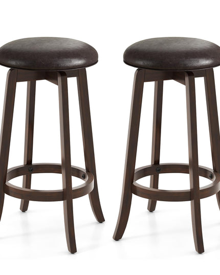 Giantex Bar Stools Set， 29"/ 24"  Bar Height Bar Stools w/ 360° Swivel Round Seat & Footrest