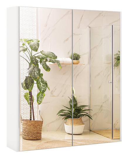 Giantex Medicine Cabinet, 24.5" x 25.5" Bathroom Wall Cabinet with 2 Mirror Door