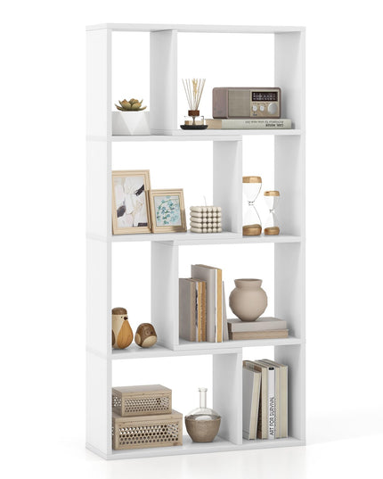 Giantex 8-Cube Geometric Bookshelf Set of 1/2, 4-Tier High Bookcase, 48" Modern Storage Organizer