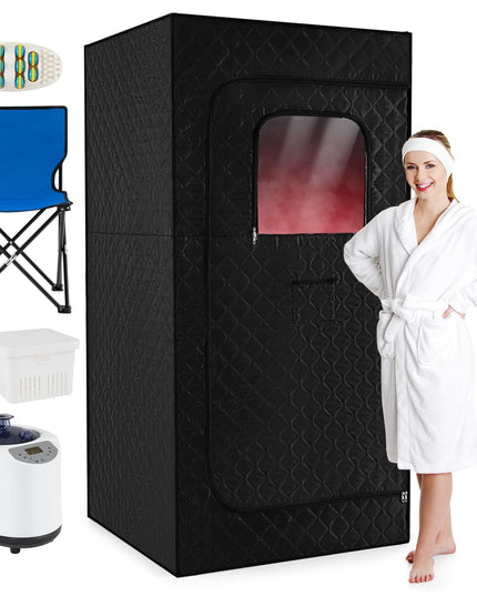 Tente de sauna portable Giantex pour le corps entier | Générateur de vapeur à chauffage rapide 3L/1200W